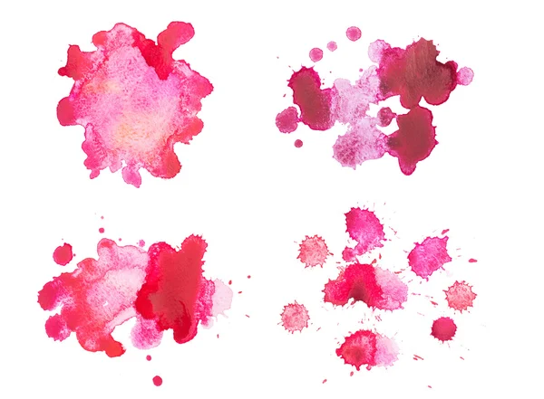 Abstract watercolor aquarelle hand drawn red blood drop splatter stain art paint on white background — Stock Photo, Image
