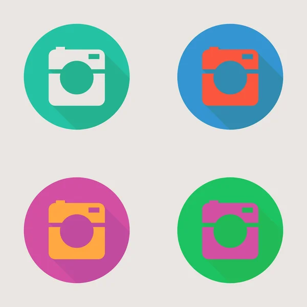 Hipster photo or video camera icon, minimalism style, flat design — Stock Vector