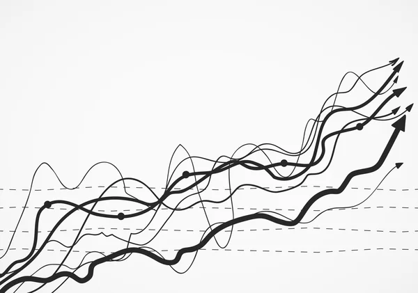 Iş kroki Finans istatistik Infographic doodle çizilmiş El grahp — Stok Vektör