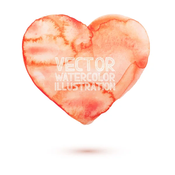Hand tekenen aquarel aquarelle kunst verf liefde rood hart vectorillustratie — Stockvector