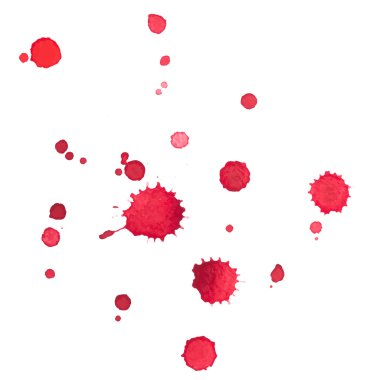 Soyut suluboya aquarelle el çekilmiş kırmızı damla