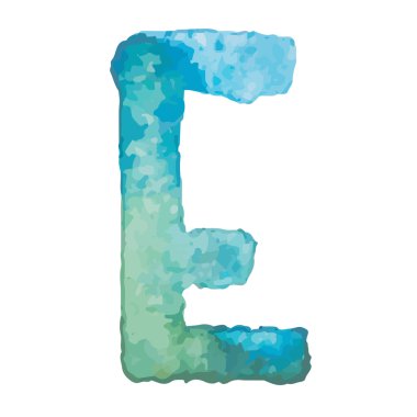 Mektup E renkli suluboya aquarelle yazı tipi
