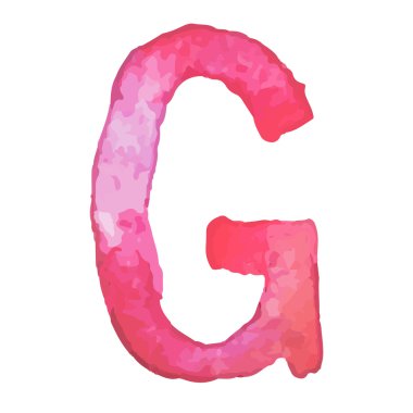 Mektup G renkli suluboya aquarelle yazı tipi