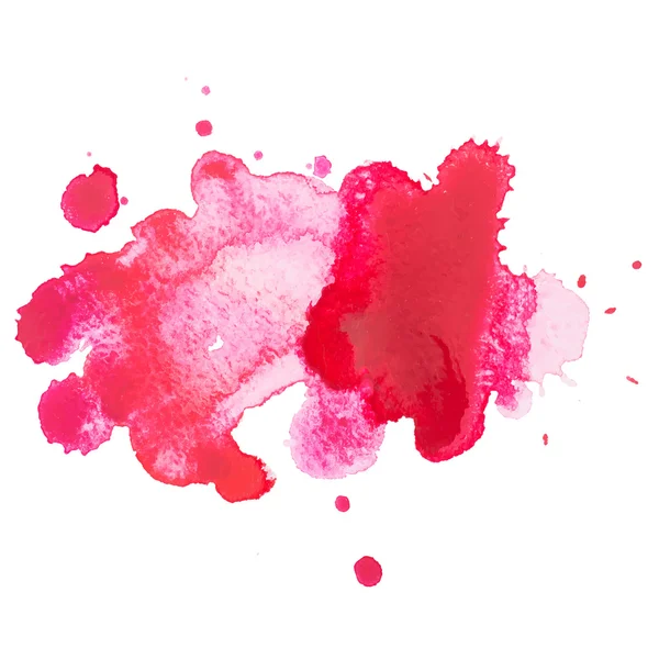 Aquarelle mano dibujado rojo gota salpicadura mancha arte pintura — Vector de stock