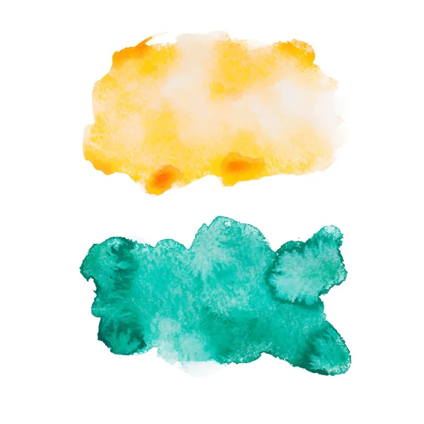 Verde azul mão desenhar aquarelle aquarelle arte — Vetor de Stock