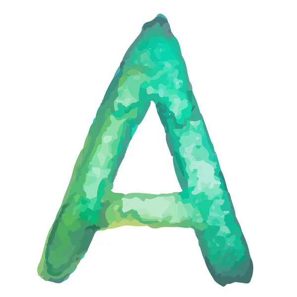 Letter A Colorful watercolor aquarelle font type — Stock Vector