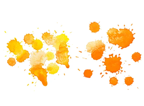 Abstrakt akvarell aquarelle hand dras färgglada droppe splatter fläcken konst färg på vit bakgrund vektor illustration — Stock vektor