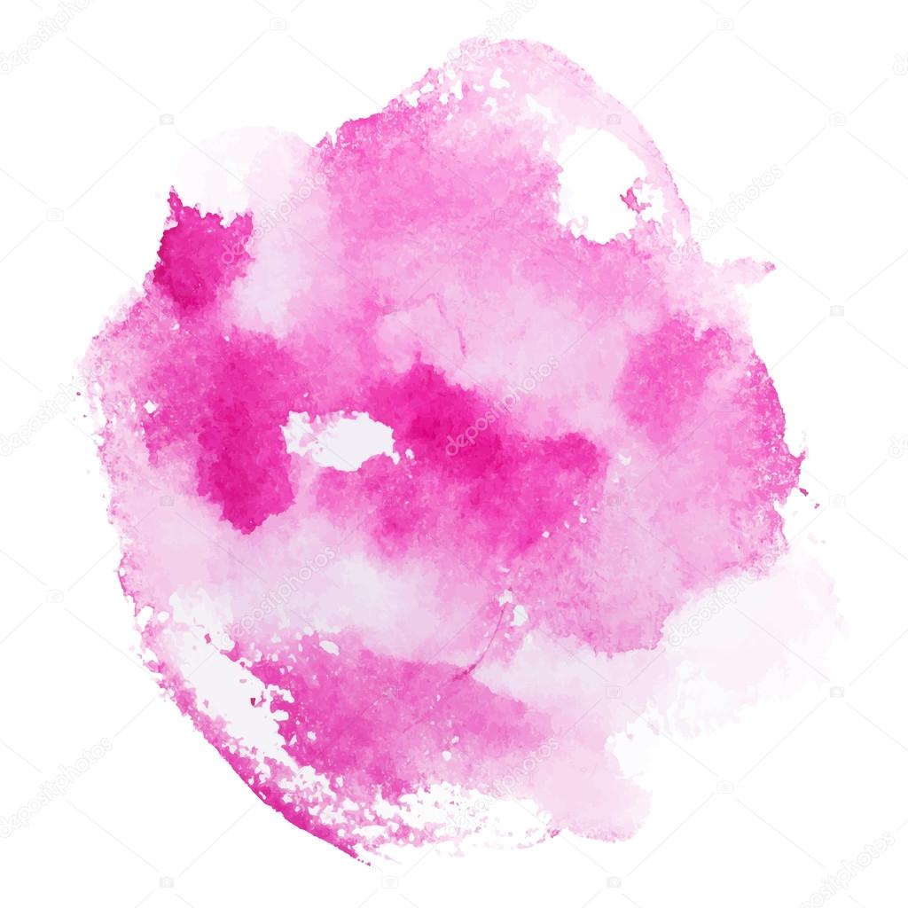 Abstract watercolor aquarelle hand drawn pink red art paint on white background Vector illustration