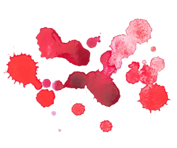 Abstrato aquarelle aquarelle mão desenhada vermelho gota mancha mancha arte pintura no fundo branco Vector ilustração — Vetor de Stock