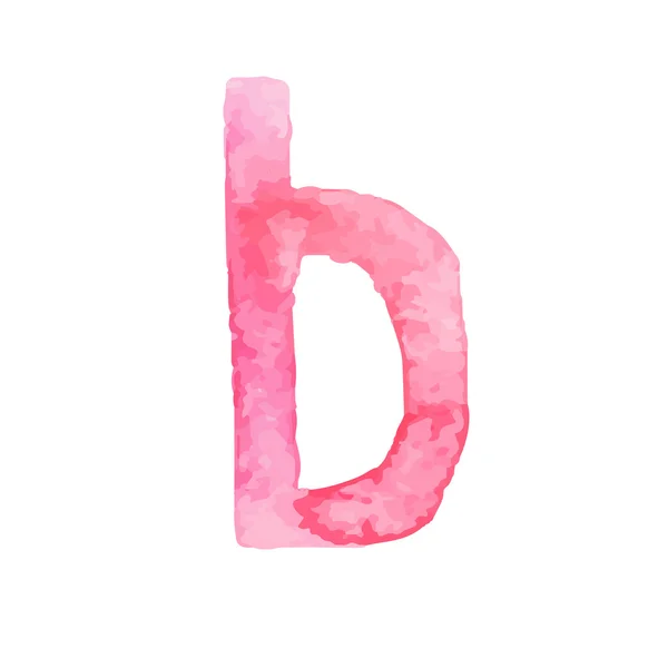Letter B kleurrijke aquarel aquarelle lettertype type met de hand geschreven hand tekenen doodle abc alfabet letters vectorillustratie. — Stockvector