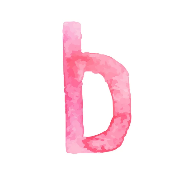 Buchstabe b bunt Aquarell Aquarell Schriftart handgeschrieben Hand zeichnen Doodle abc Alphabet Buchstaben Vektor Illustration. — Stockvektor