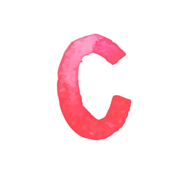 Letter C kleurrijke aquarel aquarelle lettertype type met de hand geschreven hand tekenen doodle abc alfabet letters vectorillustratie. — Stockvector