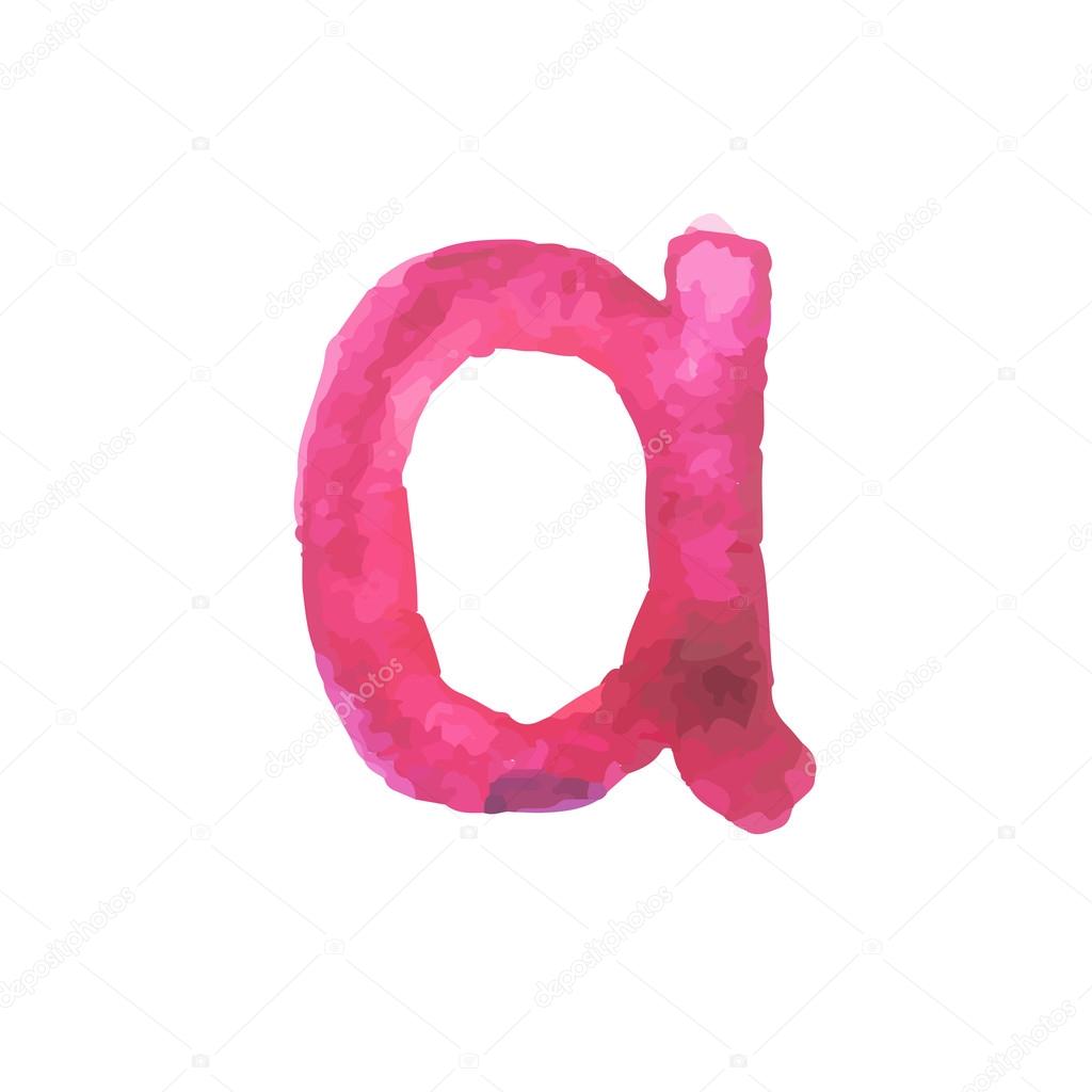 Letter A Colorful Watercolor Aquarelle Font Type Handwritten Hand