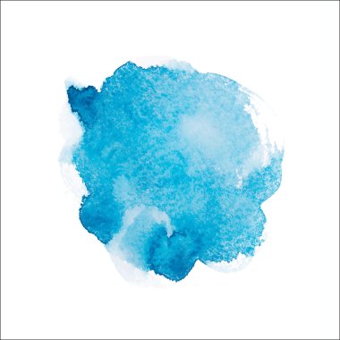 Abstract watercolor aquarelle hand drawn blue art paint on white background Vector illustration