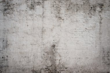 Kaba tuğla duvar doku arka plan beyaz gri eski vintage çimento sokak paslı grunge yaşlı.