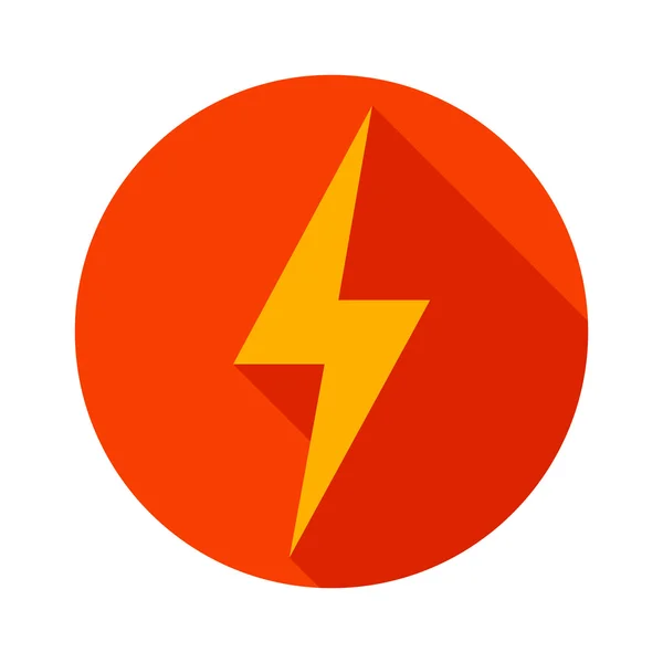Lightning ikonen platt design långa skuggor vektor illustration — Stock vektor