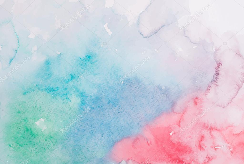 Abstract colorful hand draw watercolor aquarelle background Vector illustration.