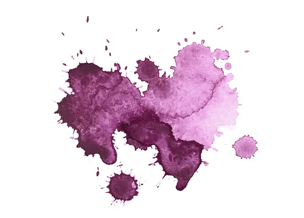 Abstract watercolor aquarelle hand drawn colorful art paint splatter stain on white background. — Stock Photo, Image