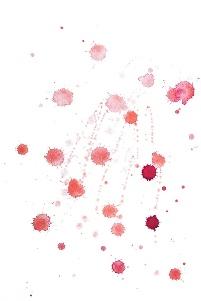 Acuarela acuarela abstracta dibujado a mano coloridas formas arte pintura de color rojo o mancha de salpicadura de sangre — Foto de Stock