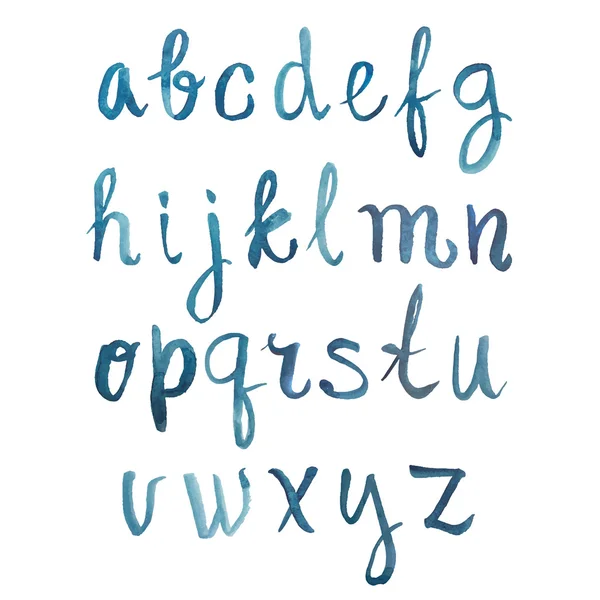 Барвисті акварельні шрифти типу шрифту ручної роботи намальовані каракулі абетки векторні літери — стоковий вектор