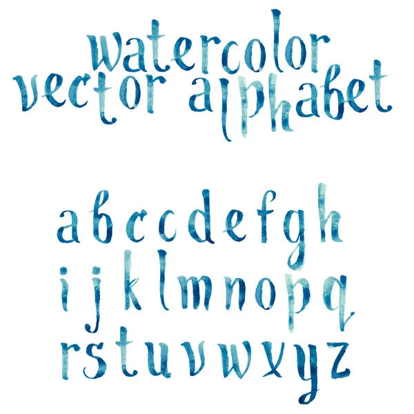 रंगीत वॉटरकलर एक्वेरेल फॉन्ट प्रकार हस्तलिखित हाताने काढलेल्या डुडल एबीसी वर्णमाला अक्षरे वेक्टर — स्टॉक व्हेक्टर