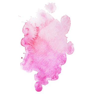 Suluboya aquarelle elle çizilmiş renkli damla sıçramak leke sanat boya beyaz arka planda vektör çizim soyut