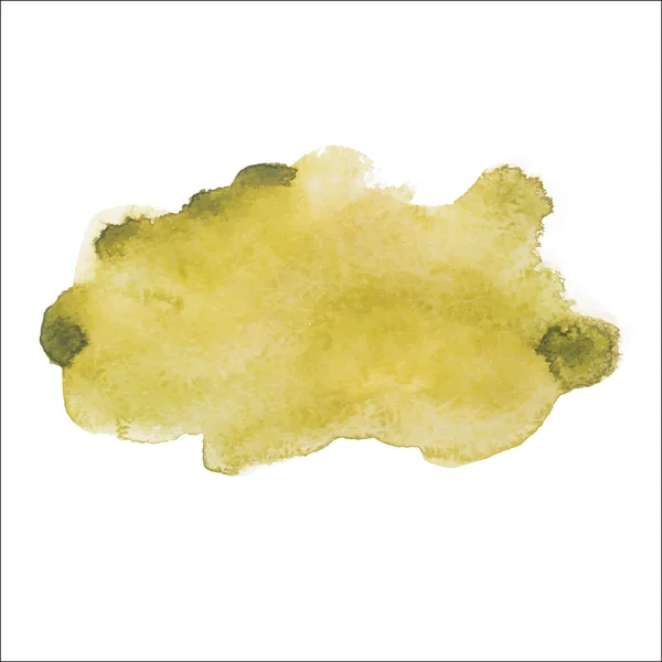 Amarelo verde colorido abstrato mão desenhar aquarelle aquarelle arte pintura mancha respingo no fundo branco Vector ilustração —  Vetores de Stock