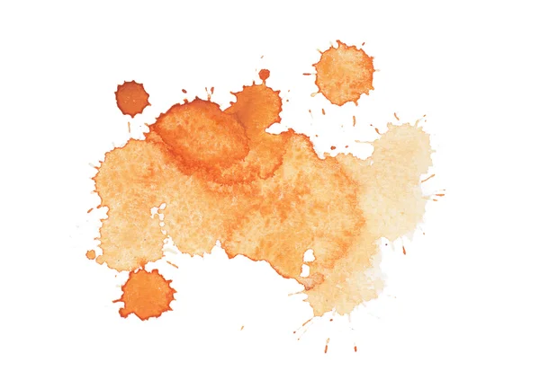 Abstract watercolor aquarelle hand drawn yellow drop splatter stain art paint on white background illustration — ストック写真