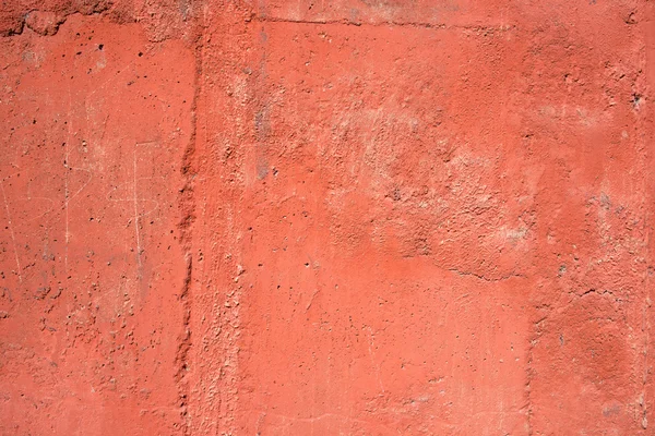 Red old vintage aged cement street rusty grunge rough wall surface background. — Stock Photo, Image