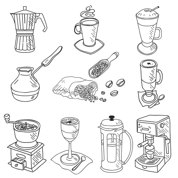 Hand getrokken doodle schets vintage papier kopje koffie afhaalmaaltijden Menu voor restaurant, café, bar, koffiehuis — Stockvector