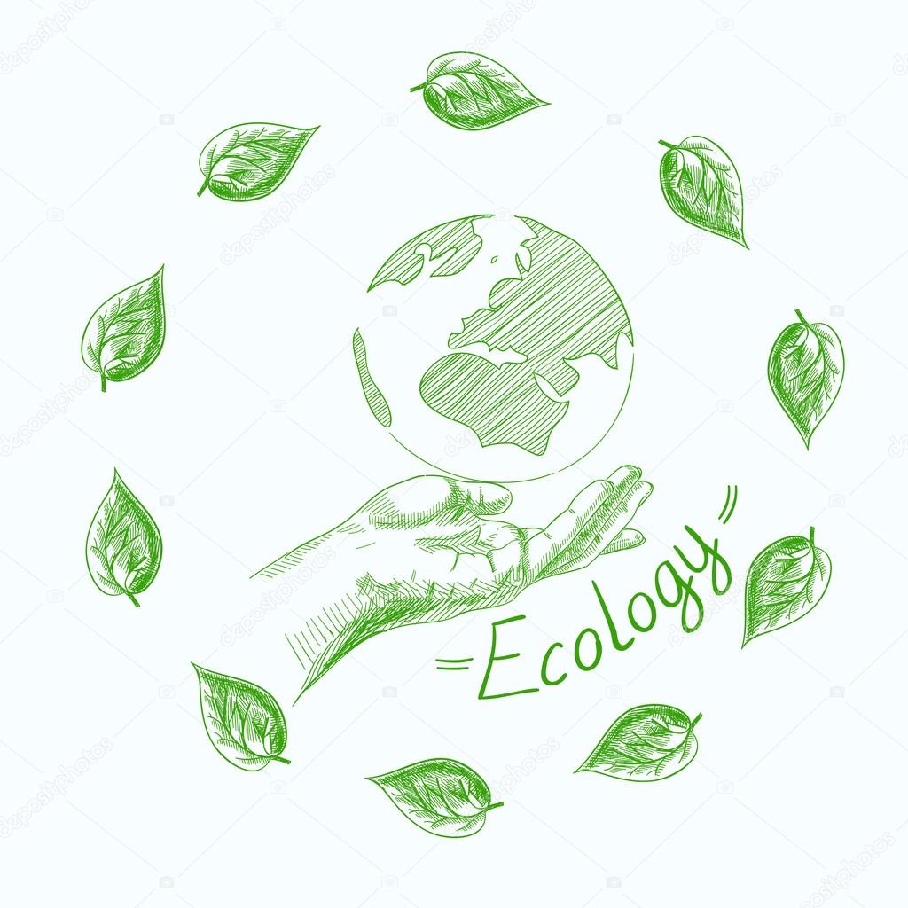 Earth globe in human hands planet protection care recycling save ecology concept