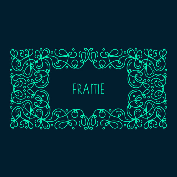 Эмблема ручной работы с монограммой Конструктивные элементы в минимальном линейном стиле рамки линейной векторной иллюстрации с копированием пространства
.