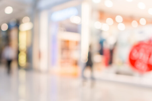 Store, shopping mall abstract defocused blurred background.
