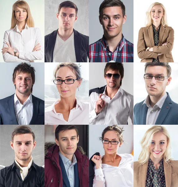 Smiling young people faces — Stock Photo, Image