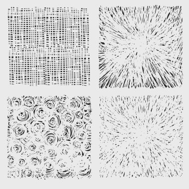 Set of rough hatching drawing texture