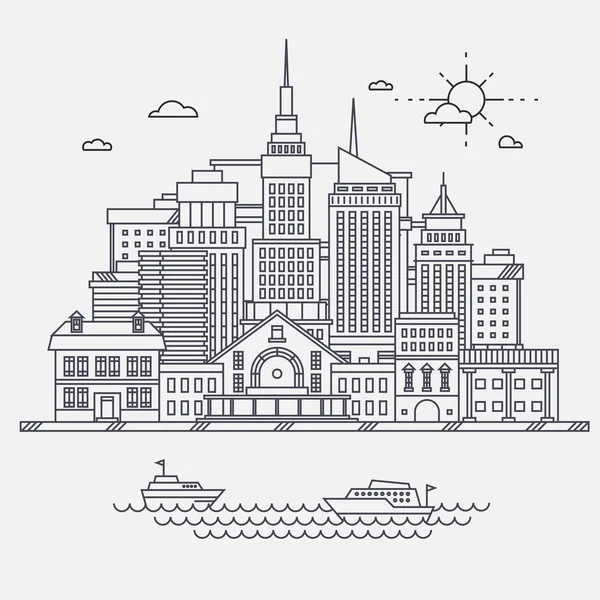 Centro de negocios de la gran ciudad — Vector de stock