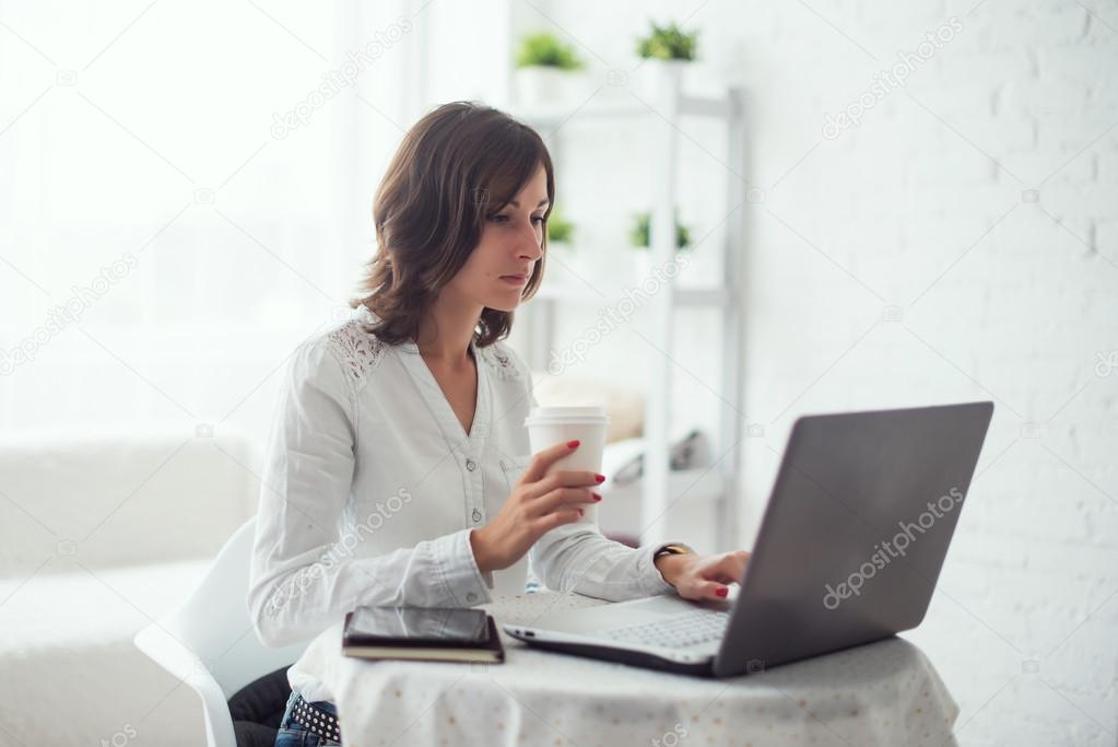 young business woman working