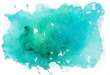 Soyut suluboya aquarelle boya elle çizilmiş renkli sıçramak leke.