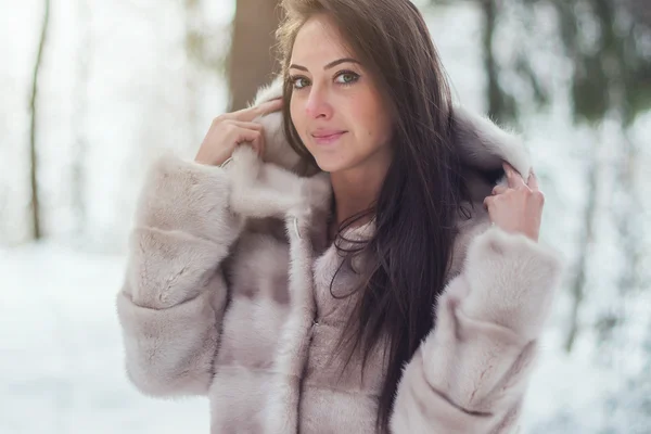 Winter portrait of a beautiful woman — Stock Photo, Image