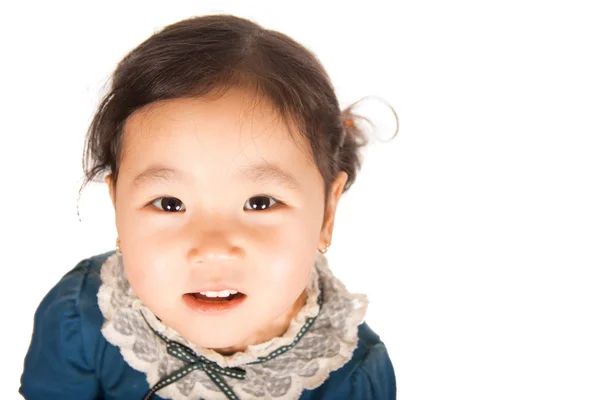 Little Asian girl looking up — Stock Photo, Image