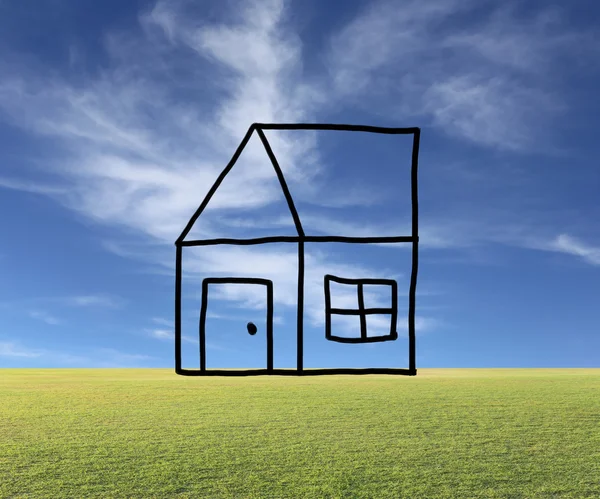 Hand drawn home of building a house concept. — Stock Photo, Image
