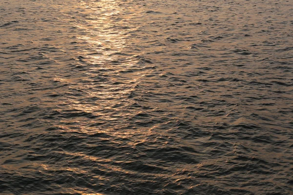 Dalgalar deniz ve gün batımı ışığında.