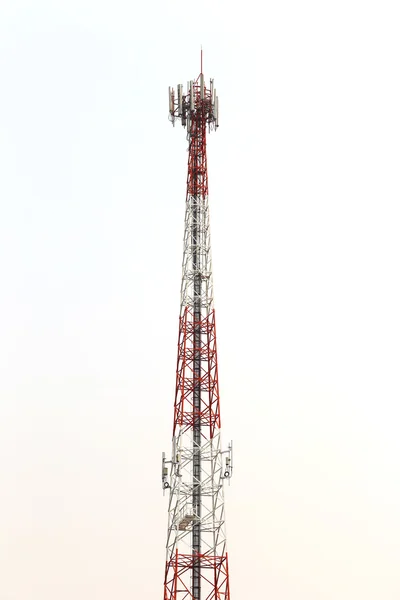 Segnale del telefono dell'antenna che serve su sfondo bianco . — Foto Stock