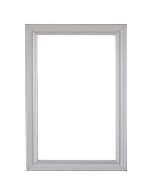 Beyaz arka plan üzerinde yalıtılmış bağbozumu Beyaz ahşap çerçeve.