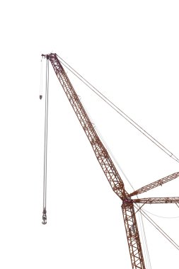 beyaz izole ağır makine Fabrikası'nın büyük vinç.