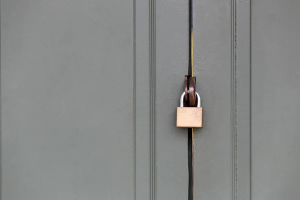 Master key is lock of wooden door. — Stock Photo, Image