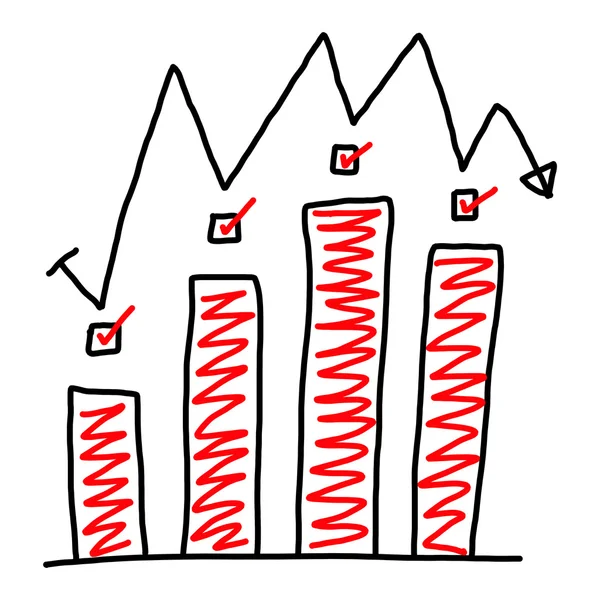 Handgezeichnetes Symbol in Geschäftsdiagramm. — Stockfoto