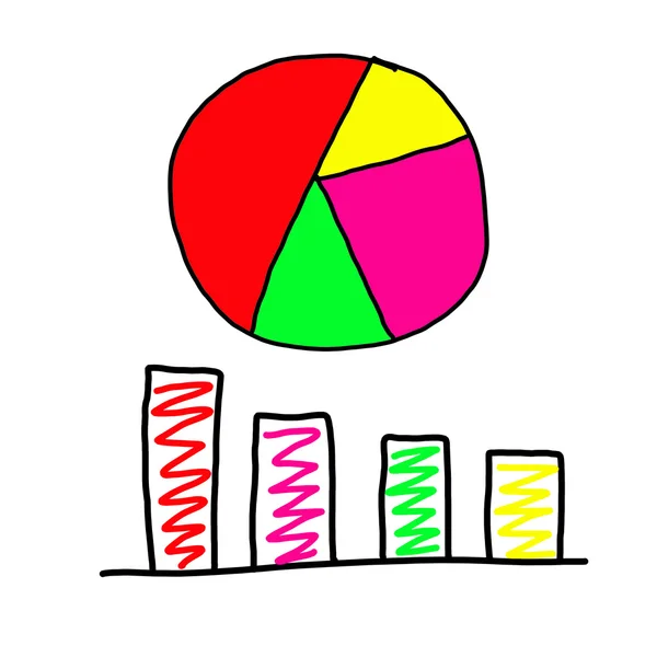 손으로 그린된 기호 비즈니스 그래프에. — 스톡 사진