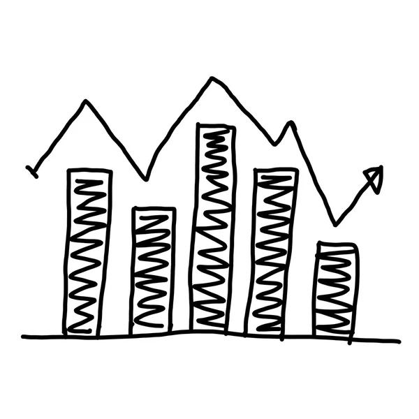 손으로 그린 그래프 표시 막대 비즈니스 데이터 processi의 개념을 — 스톡 사진