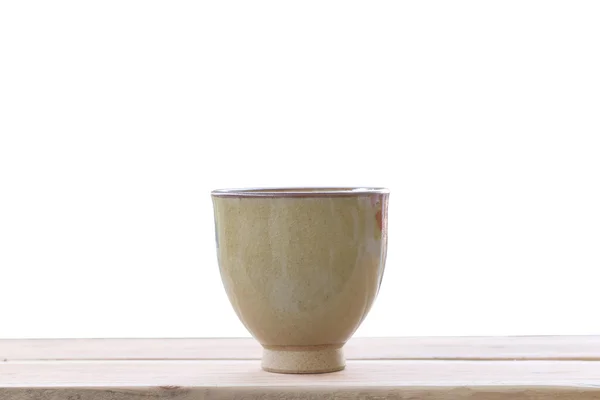 Old jar earthenware of japanese style (japanese sake bottle) on — Stock Photo, Image